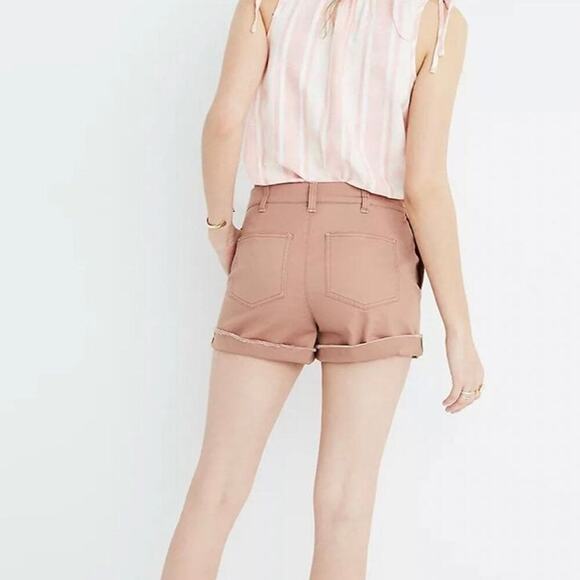 Madewell High Rise Twill Raw Hem‎ Shorts Dusty Rose/Blush NEW Size 26 - Picture 2 of 8